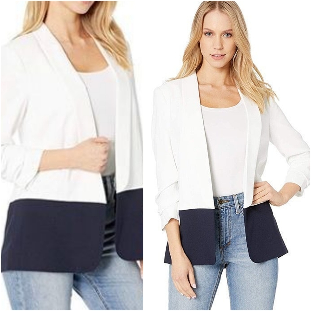 NEW! JOIE Lollasa B Colorblock Blazer Jacket with Scrunch Sleeves Size 0